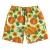 Men's Shorts Beach Short Swim Harvesting Pumpkins Leaves And Sunflowers Surfing Sport Board Swimwear