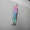 Pendant Necklaces Natural Clear Lake Blue Purple Crystal Pillar Big Pendants Antique Copper Wire Wrapped Tree Of Life Quartz