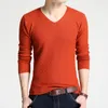 Männer Pullover Einfarbig Pullover Männer V-ausschnitt Pullover Langarm Shirt Herren 2023 Herbst Casual Kleid Marke Kaschmir Strickwaren