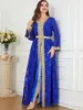 Vêtements ethniques Ramadan Mode Musulmane Robe Deux Pièces Turc Abaya Arabe Islamique Femme Maroc Caftan Brodé Robe De Soirée En Mousseline De Soie