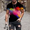 Men's T Shirts 2023 Fashion Summer Speckled Tie Dye Pattern 3D Print T-Shirt O-Neck Short Sleeve Casual Breathable Top