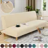 Stol täcker anti-scratch elastic armless futon soffa täcker stretch folding settee utan armstöd för vardagsrum inget vattentätt