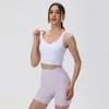 Yoga Outfit Soutien-gorge de sport côtelé avec logo Femmes Débardeur Crop Top Rembourré Sportswear Femme Vêtements de gymnastique Courir Active Wear pour dames