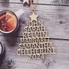 Pendant Necklaces 1 custom family name wooden pendant Christmas tree document hanging ceremony 231120