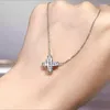 Pendant Necklaces CAOSHI Exquisite Women's X Shape Cross Necklace Bright Cubic Zirconia Female Neck Jewelry Accessories Gift Wholesale