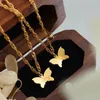 Naszyjniki wisiorek ze stali nierdzewnej łańcuch motyla motyla kobiet wodoodporne biżuteria modna metal 18 K planety kołnierz złota konsystencja prezent