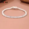 Chaîne OEVAS 100% 925 Sterling Silver 3mm High Carbon Diamond Fashion Super Flash Tennis Bracelet Fine Jewelry Gift Wholesale 230419