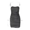 Casual Dresses Summer Sleeveless Mini Dress Bodycon Sexy Club Birthday Party Y2k Clothing Prom Evening Argent