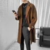 Misto lana da uomo Cappotto di lana stile britannico Uomo Tasche grandi Autunno Inverno Trench con risvolto Plus Size 5XL-S Cappotti casual moda Giacca a vento maschile 231118