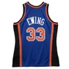 1996-97 Patrick Ewing Knick Basketball Jersey Nuova 1991-92 York Mitch Ness White Blue Size S-XXXL Basketball Jersey