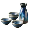 Vingglasögon skull kanna uppsättning glas tumlar kopp keramik japansk flaska servering keramik kruka av koppar