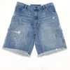 Spring Summer Men's T Shirts 1 Quality Paint High Street Vintage Denim Shorts