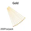 50-200 Stück/Los 16 20 25 30 40 50 mm goldfarbene Metall-Kugelkopfnadeln für die DIY-Schmuckherstellung. Kopfnadeln mit einem Durchmesser von 0,5 mm