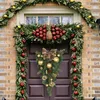 Fleurs décoratives 20 pouces, couronne de porte en forme de larme de noël pour fenêtre, décoration de ferme