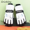 Children's Fingerless Gloves Cartoon Pattern Children Gloves Winter Waterproof Non Slip Boys Girls Mittens Skiing Snow Plush Warm Soft Kids Gloves 231120