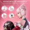 Mobiltelefonörlurar Onikuma K15 Pink Gaming -hörlurar för Girl Kid PC Stereo Gaming -headset med Mic LED -ljus för bärbar dator/ PS4/ Xbox One -kontroller YQ231120