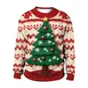 Maglioni da uomo Uomo Donna Brutto albero di Natale 3D stampato Rosso Natale Pullover Top Vestiti Coppie Feste Festival Felpe 231120