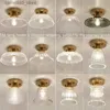 Ceiling Lights Nordic Glass Ceiling lamp Retro Loft Vintage Ceiling Light Russia Dining Room Modern corridor copper E27 Ceiling Glass Lampshade Q231120