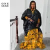 Vêtements ethniques Hiver Africain Bazin Riche Robe avec Gold Brode Lady Robe de soirée de mariage Plus Taille Nigérian Dashiki Robe Robe à manches longues 230419