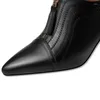 Elbise Ayakkabı Boyutu 33-43 Dikiş Hattı Tasarım Yumuşak Orijinal Deri Yüksek Topuk Yay Nimli Toe Moda Ofisi Çalışma Kadın Topuklar