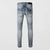 Jeans da uomo High Street Fashion Designer Uomo Retro Pantaloni Hip Hop di marca strappati attillati slim fit blu chiaro Hombre