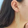 Hoop Earrings ALIUTOM Non-Piercing Cartilage Tassels Ear Cuff Zircon Golde Color Clip Earring For Women Girls Wedding