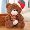 Bonecos de pelúcia fofos de urso de desenho animado da série de Natal, ursos de pelúcia, ursos de desenho animado, enfeites de segurança de Natal, presentes para meninas