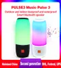 Pulse3 Musik trådlös Bluetooth -högtalare Pulserande färgglada subwoofer vattentät och dammtät bärbar inomhus utomhus liten lämplig för fester, evenemang 6494855