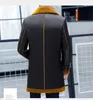 Men s Leather Faux Jaqueta De Couro Masculina Mid length Coat Slim Korean Winter Fleece lined Thickened Fur Mens 231120