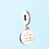 Moon and Blue Sky Dangle Charm för Pandora 925 Sterling Silver Snake Chain Armband Bangle Making smycken Fynd Kvinnor Girls Necklace Diy Charms med originallåda