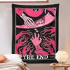 Tapisserien Tarot Tapisserie das Ende Psychedelic Hippie Bohemian Skeleton Hand Astrology Divination Tagesdecke Strandmatte Room Home Decor Cloth 230419