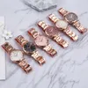 Нарученные часы 2023 роскошные женские браслеты Quartz Watches для наблюдения дамы спортивные платье розовые циферблаты на запястье Relogio feminino