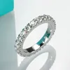 Anelli di nozze AnuJewel 3mm 2-3ct D Colore Wedding Band Ring 925 Sterling Silver Band Anelli di fidanzamento per le donne231118