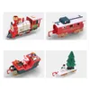 Electricrc Track Christmas Train Trainy Set Electric Railways Santa Claus Auto Locomotive Kids Puzzle Educatief verjaardagscadeau 230419