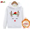 Familie passende Outfits Hoodies warme Weihnachten Pullover Pyjamas Erwachsene Kinder Geschenk Kinder Kleidung Sweatshirt plus Samt 231118