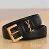 Soft leather belt modern designer belts for women plated gold needle buckle waistband simple suit pant formal party luxury men designer belt vintage style PJ014 B23