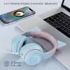 Auricolari per telefoni cellulari Cuffie per orecchie di gatto Auricolari Bluetooth senza fili Caschi pieghevoli stereo Cuffie da gioco Cuffie over-ear per PC Android ios YQ231120