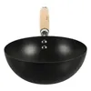 Wok à fond rond, poêle à gaz, poêle à frire, petits woks de cuisine, accessoires d'ustensiles de cuisine