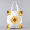 Borse per la spesa Borsa tote con fiori di girasole Borsa da donna lavabile in tela resistente ed ecologica