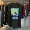 2023 Projektant modny TEES Hip Hop Tshirts Rhude Moonlight Tropics tropic