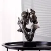 Decorative Objects Figurines Decorative Statues Sculptures Home Decor Gold Table Ornaments For The Living Room Figures For Decoration Silver Couple Mask 230419