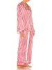 Mulheres sleepwear listrado natal pijama conjunto para mulheres seda cetim manga longa botão para baixo camisa larga calças de perna y2k pjs lounge