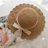 Cappelli a tesa larga 2023 Secchio estivo da donna Pieghevole in pizzo con fiocco all'uncinetto Cappello di paglia Panama Protezione UV Grande visiera parasole Spiaggia al mare