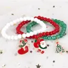 Charm Armband 6mm Santa Claus Christmas Tree Pendant Armband Natural Stone Decoration Jewel Xmas Gifts