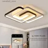 Ceiling Lights Bedroom Led Chandelier Light Black White Square Modern Ceiling Lamp Attic Living Room Dining Kitchen Interior Fixture Q231120