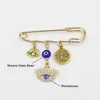 Großhandel Hamsa Hand Brosche Strass Weiß Blau Evil Eye Sicherheitsnadel für Freunde und Familie Geschenk Glück Schmuck Abzeichen Neu