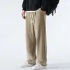 Men's Pants 2023 Winter Thick Fleece Warm Sweatpants Men Streetwear Wide-Leg Straight Loose Track Male Casual Thermal Velvet Trousers