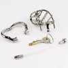 Unique Design Chastity Belt Stainless Steel Cock Cage With Urethral Catheter Male Chastity Devices Penis Lock Cock Ring Sex Toys