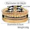 Chain Mens Jewellery CZ Crown Bracelet Luxury Royal Bangle Set Roman Braided Bracelets For Women Fashion Armband Friendship Gifts 231118