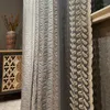 Curtain Gray Embossed Curtains Living Room Bedroom Big Boy Light Luxury Fashion Simple Blackout